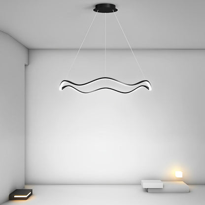 Circular Wavy LED Stepless Dimming Modern Chandelier Hanging Ceiling Lamp