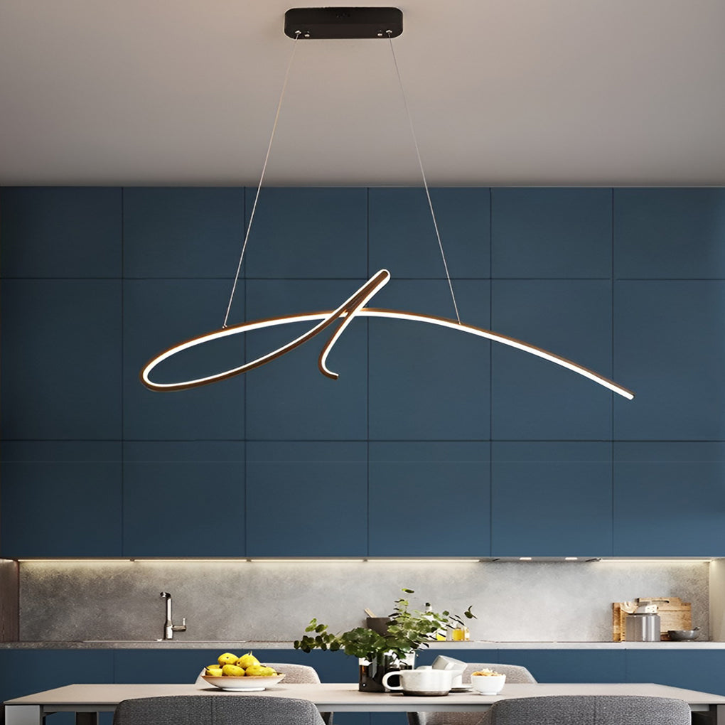 Creative Line Stepless Dimming LED Black Nordic Kitchen Pendant Lighting