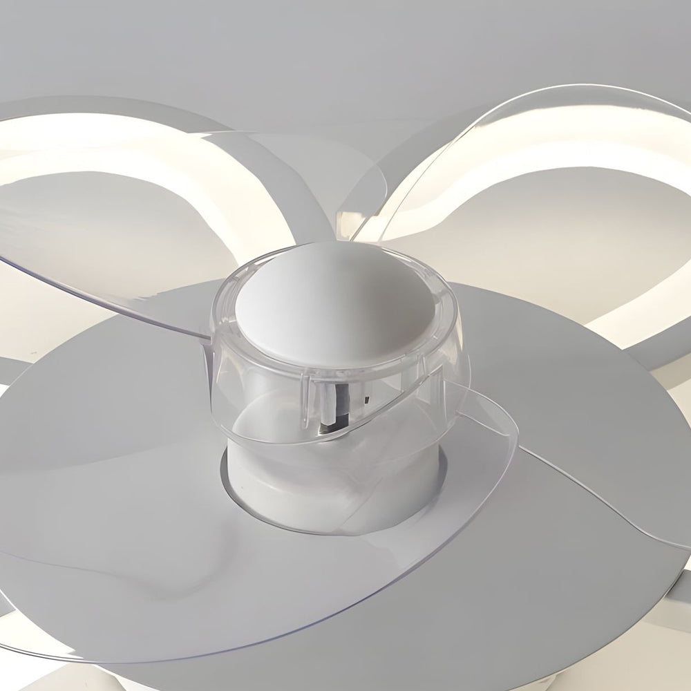 19.7 in. 6-Speed White Flush Mount Flower Ceiling Fan Light