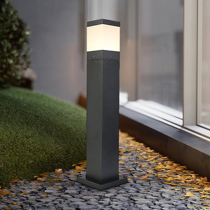 Square Waterproof LED Black Minimalist Modern Outdoor Light Lawn Lamp