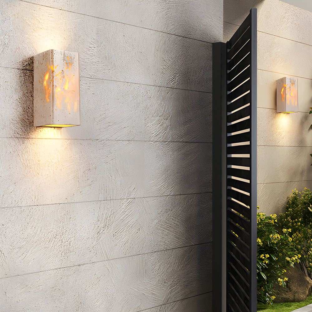 Wabi-Sabi Yellow Travertine LED Wall Sconce - Square/Rectangle