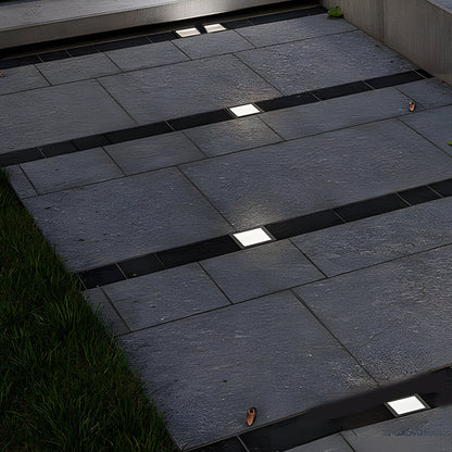 5-Light LED Modern Square In-Ground Well Lights Step Deck Lighting with Light Sensor for Pathways