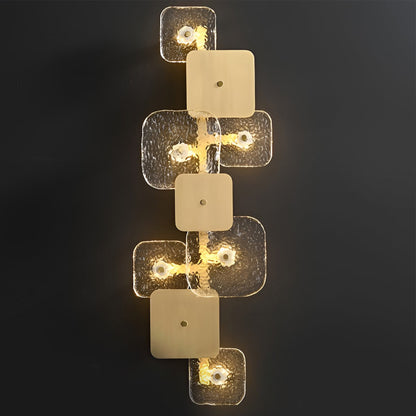 Creative Rounded Square Glass Copper LED Modern Wall Sconce Lighting