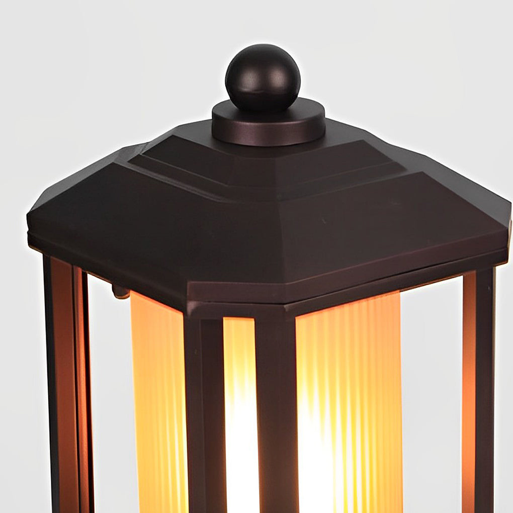 Retro Aluminum Waterproof Rose Gold American Style Outdoor Pillar Lamp