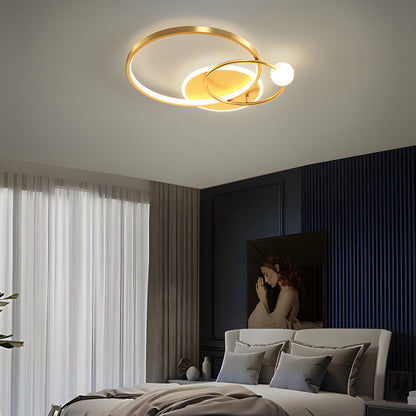 Multi-circle LED Flush Ceiling Light - Gold/Balck/White