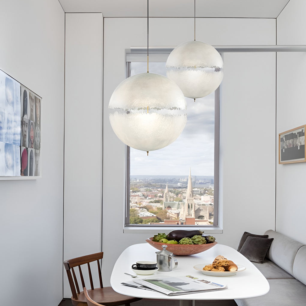 Creative Moon Shaped LED White Nordic Chandelier Pendant Light Fixtures