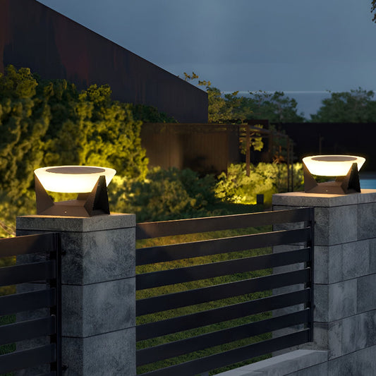 Waterproof LED Gray Modern Outdoor Solar Deck Post Lights Pillar Light