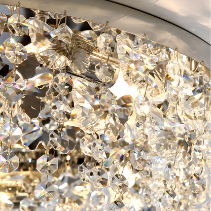 Round Crystal Pendant Tassels 3 Step Dimming Simple Modern Ceiling Lamp