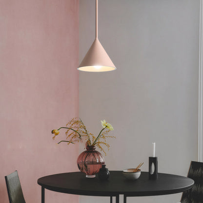 1-Light Resin Pink Figura Arc Pendant Lamp