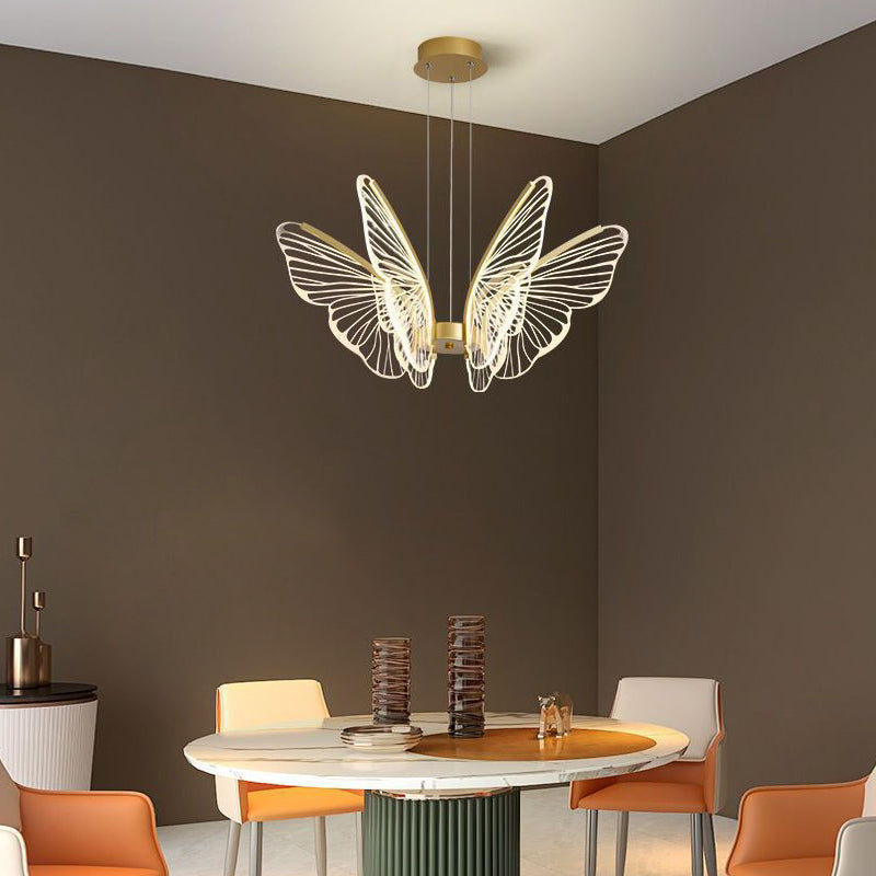 Butterflies LED Dimmable with Remote Control Modern Chandelier Hanging Lamp