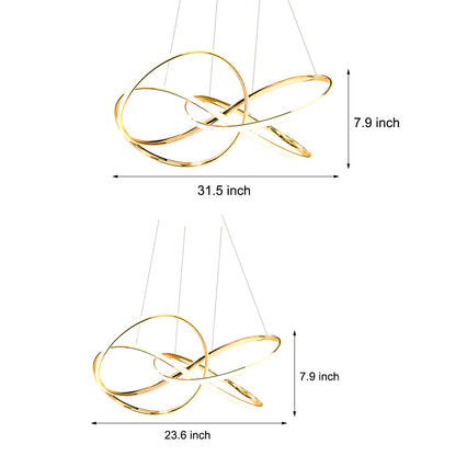 Creative Circular Curved Lines LED 3 Step Dimming Modern Chandelier