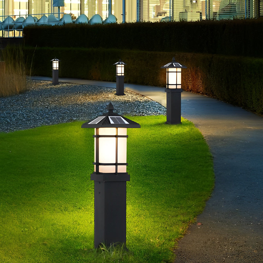 Waterproof LED Intelligent Black Modern Solar Lawn Lamp Outdoor Lights