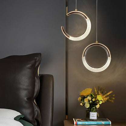 Moon Rings LED Electroplated Nordic Small Chandelier Light Pendant Lighting