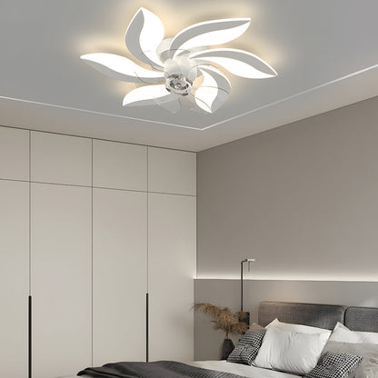 Flowers Leaves Shake Head 3 Step Dimming Modern Ceiling Fans with Light