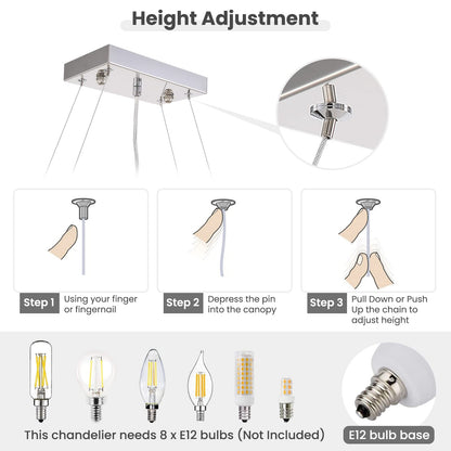 Alleri 40" Crystal Kitchen Island Chandelier