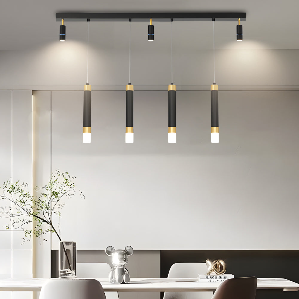 Minimalist Linear Strip 3 Step Dimming Modern Dining Chandelier Spotlight