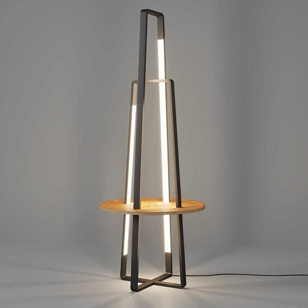 Modern 63 inch Metal, LED and Tray Floor Lamp for Living Room