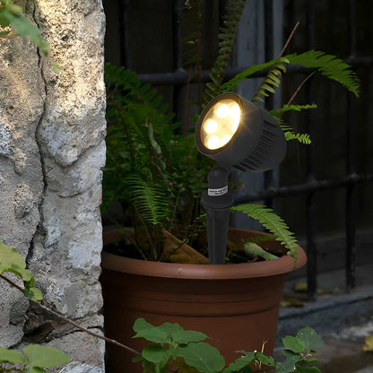 Adjustable Round LED COB Waterproof Black Modern Outdoor Spotlights