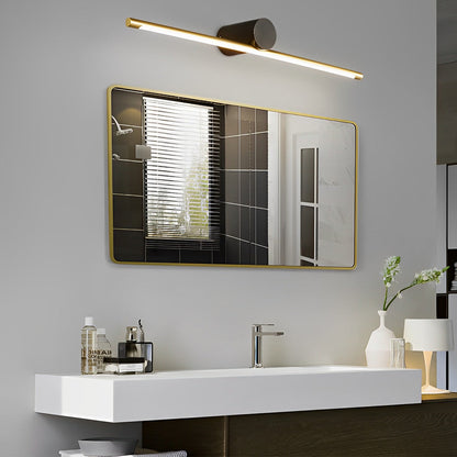 Modern Two-Tone Bathroom Vanity Light with Cylinder Fixture and Linear Bar