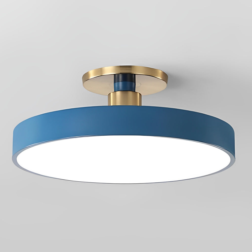 Modern Thick Circular LED Nordic Semi-Flush Mount Ceiling Light