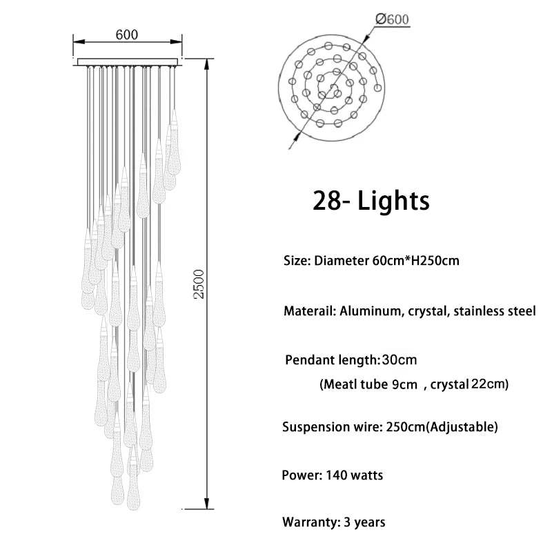 Pendant Light Fixture For Stairwell