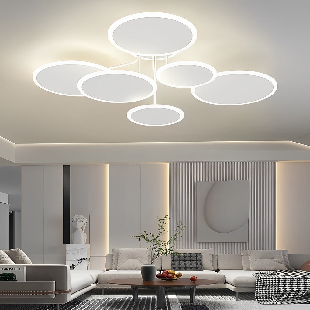 2/3/6 Round Three Step Dimming LED Matte White Nordic Ceiling Lights Fixture