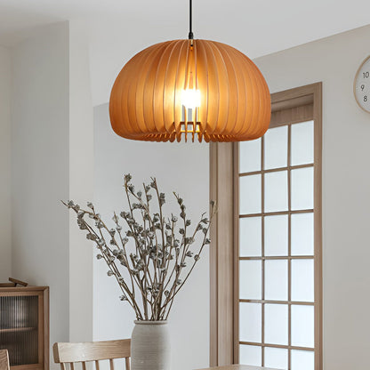 Creative Wood Pumpkin-Shaped Retro Nordic Chandelier Pendant Light