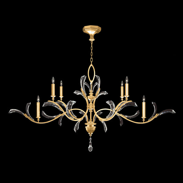 Chandelier, Oblong, 6-Light, Gold Leaf, 74"W (700840-SF3 NHZR)