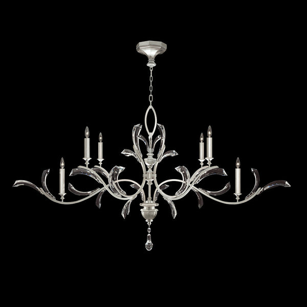 Chandelier, Oblong, 6-Light, Silver Leaf, 74"W (700840-SF4 NHZT)