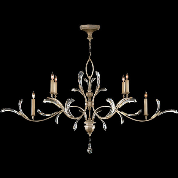 Chandelier, Oblong, 6-Light, Silver, 74"W (700840ST 6ELY)