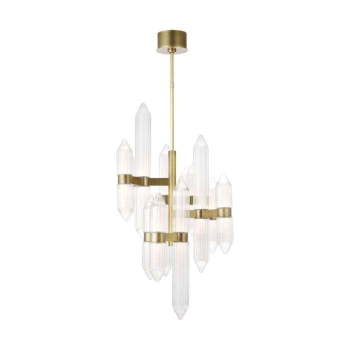 Langston 12-Light LED Chandelier in Plated Brass