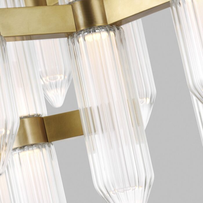 Langston 12-Light LED Chandelier in Plated Brass