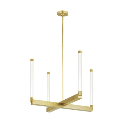 Phobos 4-Light LED Chandelier in Natural Brass