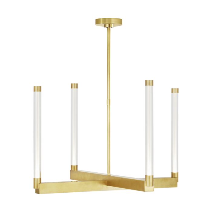 Phobos 4-Light LED Chandelier in Natural Brass