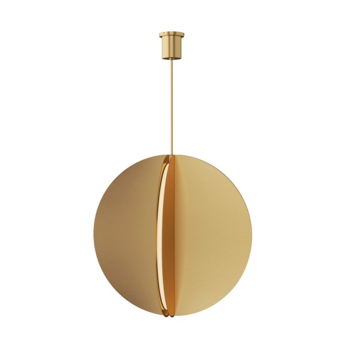 Bau 1-Light LED Pendant in Natural Brass