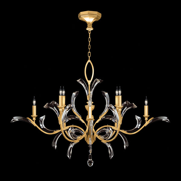 Chandelier, Round, 8-Light, Gold Leaf, 57"W (701240-SF3 NHZU)