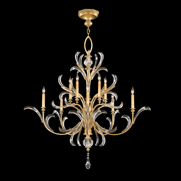 Chandelier, Round, 10-Light, Gold Leaf, 56"W (701340-SF3 NHZW)