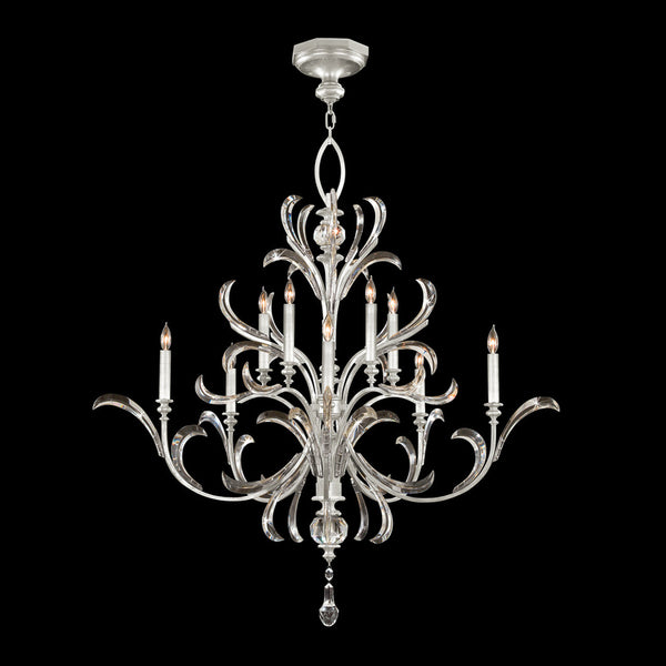 Chandelier, Round, 10-Light, Silver Leaf, 56"W (701340-SF4 NHZX)