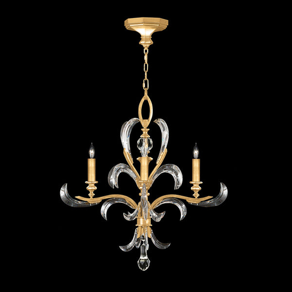 Chandelier, Round, 4-Light, Gold Leaf, 28"W (701540-SF3 NHZY)