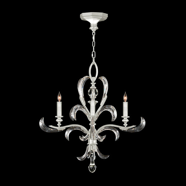 Chandelier, Round, 4-Light, Silver Leaf, 28"W (701540-SF4 NHZZ)