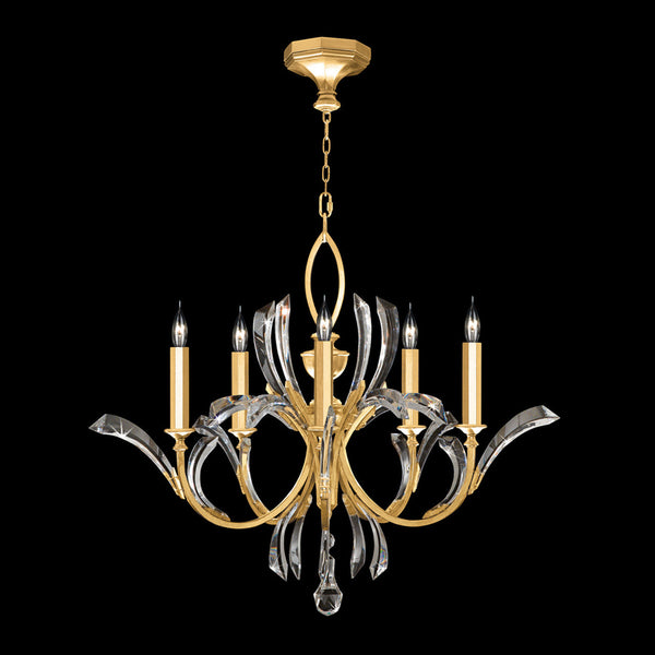 Chandelier, Round, 5-Light, Gold Leaf, 36"W (702240-SF3 NJ04)