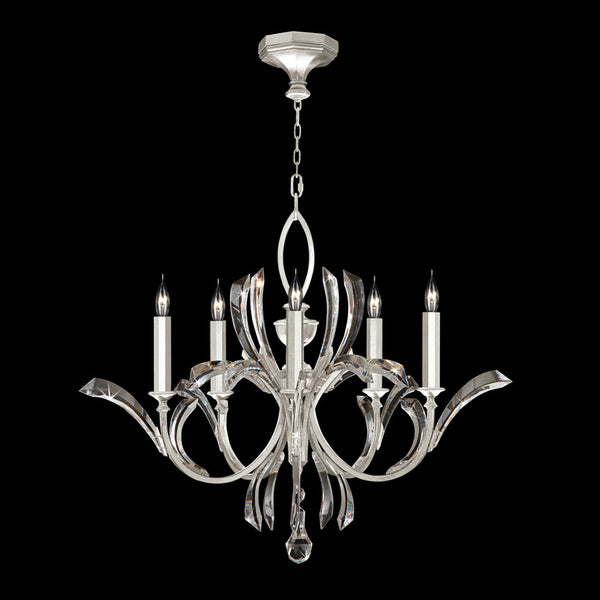 Chandelier, Round, 5-Light, Silver Leaf, 36"W (702240-SF4 NJ05)