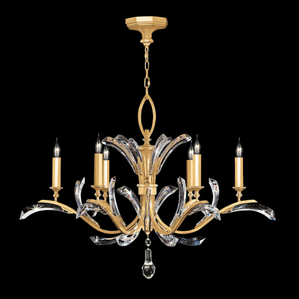 Chandelier, Round, 6-Light, Gold Leaf, 42"W (702440-SF3 NJ06)