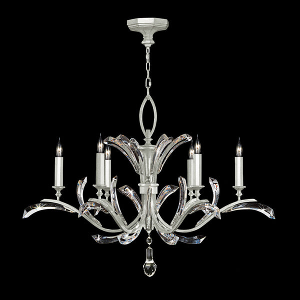 Chandelier, Round, 6-Light, Silver Leaf, 42"W (702440-SF4 NJ07)