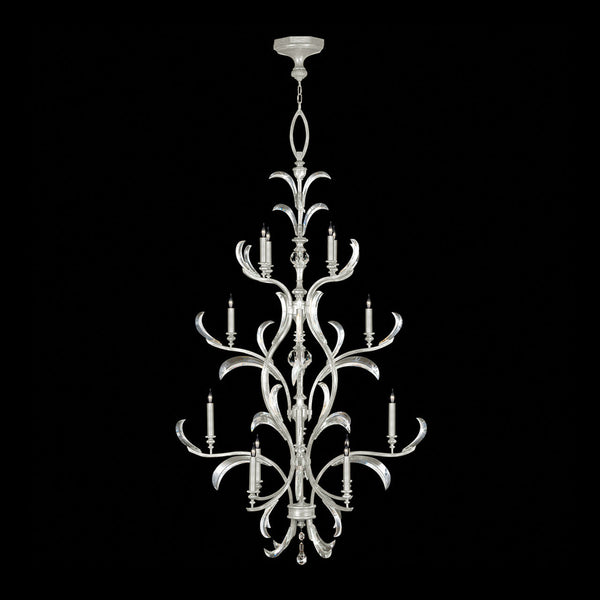 Chandelier, Round, 16-Light, Silver Leaf, 48"W (704040-SF4 NJ09)