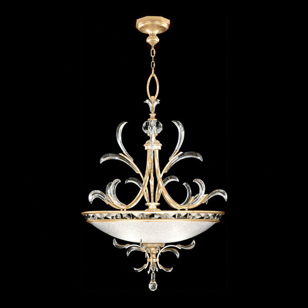 Pendant, Round, 3-Light, Gold Leaf, 44"W (704440-SF3 NJ0F)