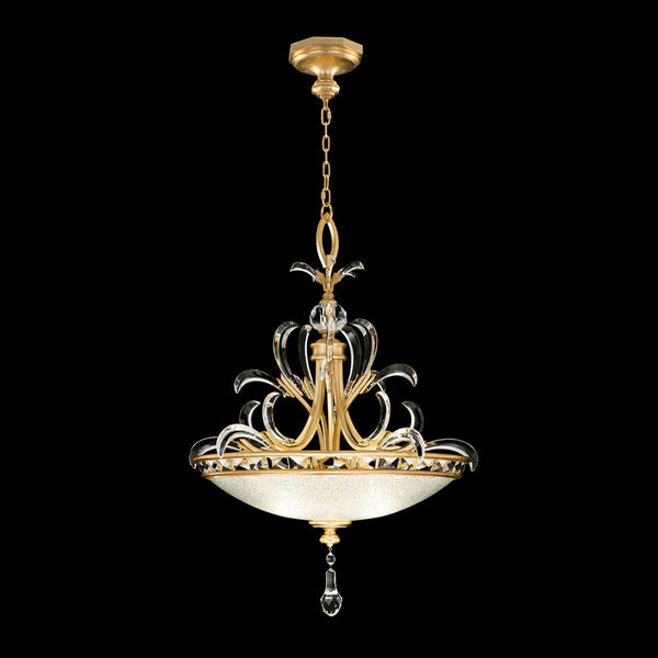 Pendant, Round, 3-Light, Gold Leaf, 32"W (704540-SF3 NJ0H)