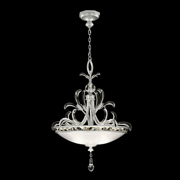 Pendant, Round, 3-Light, Silver Leaf, 32"W (704540-SF4 NJ0J)