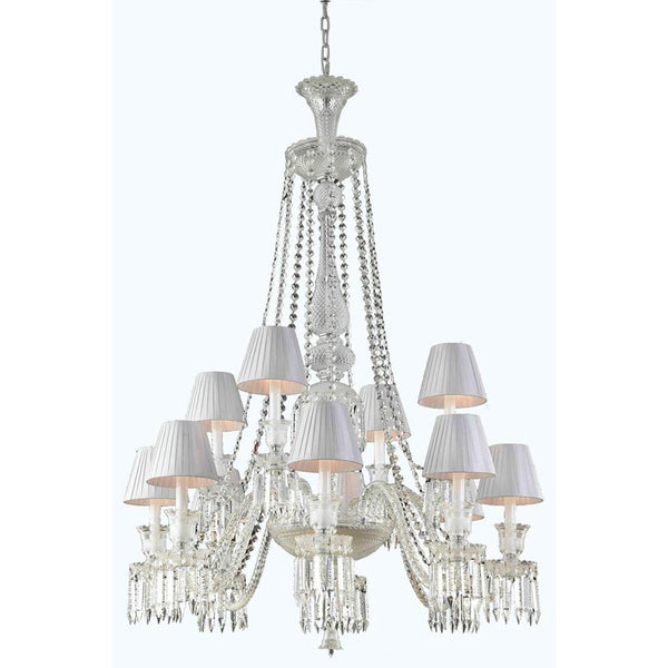 Chrome 12-Light Chandelier with Elegant Cut Crystal