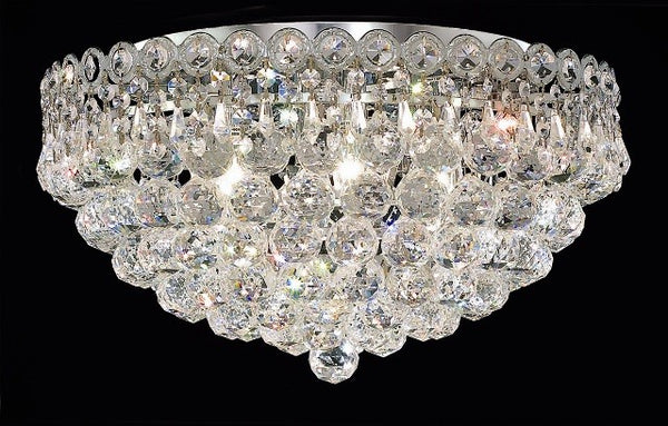 4 light flush mount crystal ceiling light droped with crystal ball